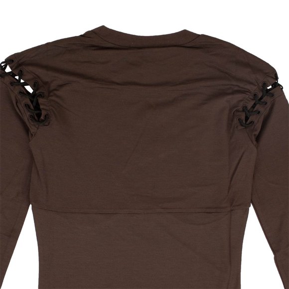 UNRAVEL PROJECT Brown Lace Up Bodycon Dress Size S $525 - Picture 6 of 6